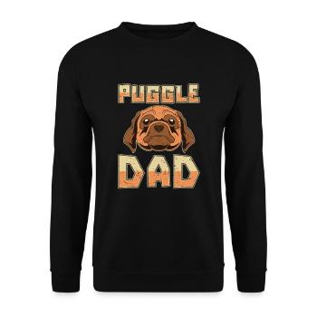 Puggle Dad Dogs Father's Day Gift Puggle - Unisex Sweatshirt - black - Front - Alina (178cm) & Michal (187cm)