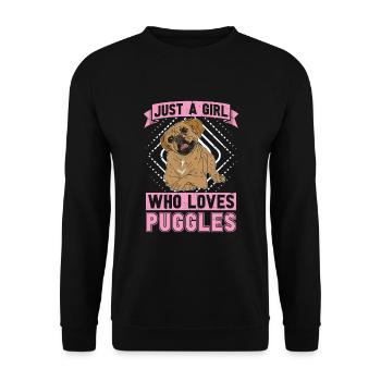Just A Girl Who Loves Puggles Dogs Puggle - Unisex Sweatshirt - black - Front - Alina (178cm) & Michal (187cm)