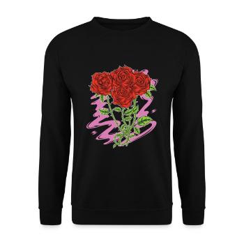 Nature Botanique Fleurs Fleurs Cadeau Roses - Sweat-shirt Unisexe - noir - Devant - Alina (178cm) & Michal (187cm)