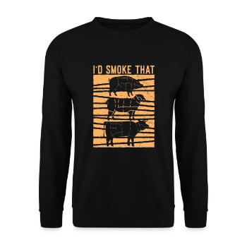 Je grillerais le cadeau drôle de grillades - Sweat-shirt Unisexe - noir - Devant - Alina (178cm) & Michal (187cm)