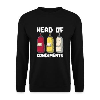 Chef of Spices BBQ Party Gift BBQ Grilling - Unisex Sweatshirt - black - Front - Alina (178cm) & Michal (187cm)