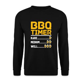 BBQ Bier trinken Männer Geschenk Lustiges Grillen - Unisex Pullover - Schwarz - Vorne - Alina (178cm) & Michal (187cm)