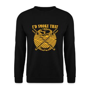 Steak Grill Master BBQ Gift Funny Grilling - Unisex Sweatshirt - black - Front - Alina (178cm) & Michal (187cm)