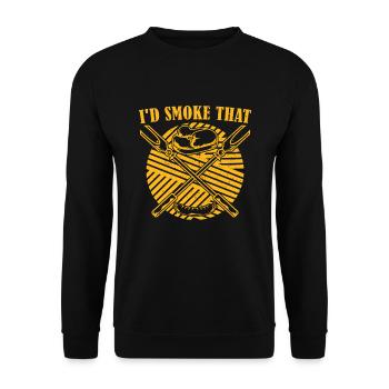 I Would Grill BBQ Gift Steak Grill - Unisex Sweatshirt - black - Front - Alina (178cm) & Michal (187cm)
