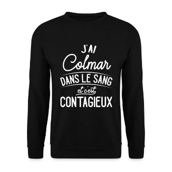 Colmar Dans Le Sang Cadeau Colmariens - Sweat-shirt Unisexe - noir - Devant - Alina (178cm) & Michal (187cm)