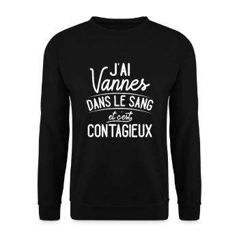Vannes Dans Le Sang Cadeau Vannetais - Sweat-shirt Unisexe - noir - Devant - Alina (178cm) & Michal (187cm)