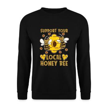 Honey Bee Beekeeper Gift Bee Beekeeper - Unisex Sweatshirt - black - Front - Alina (178cm) & Michal (187cm)