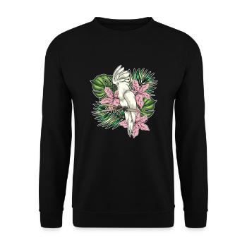 Oiseau amant perroquet Floral cadeau cacatoès - Sweat-shirt Unisexe - noir - Devant - Alina (178cm) & Michal (187cm)