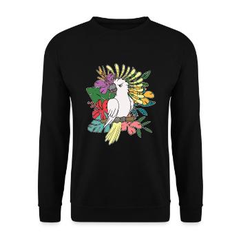 Amoureux des oiseaux Floral perroquet cadeau cacatoès - Sweat-shirt Unisexe - noir - Devant - Alina (178cm) & Michal (187cm)
