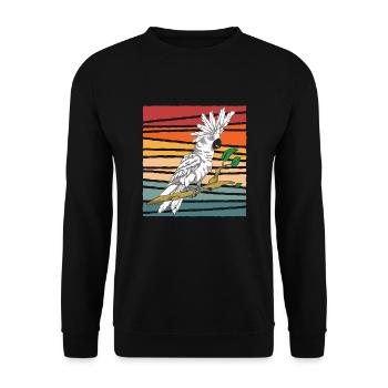 Retro Parrot Bird Gift Bird Lover Cockatoo - Unisex Sweatshirt - black - Front - Alina (178cm) & Michal (187cm)