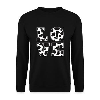 Kuh Liebe Bauernhof Tier Bauer Geschenk Kuh Muster - Unisex Pullover - Schwarz - Vorne - Alina (178cm) & Michal (187cm)
