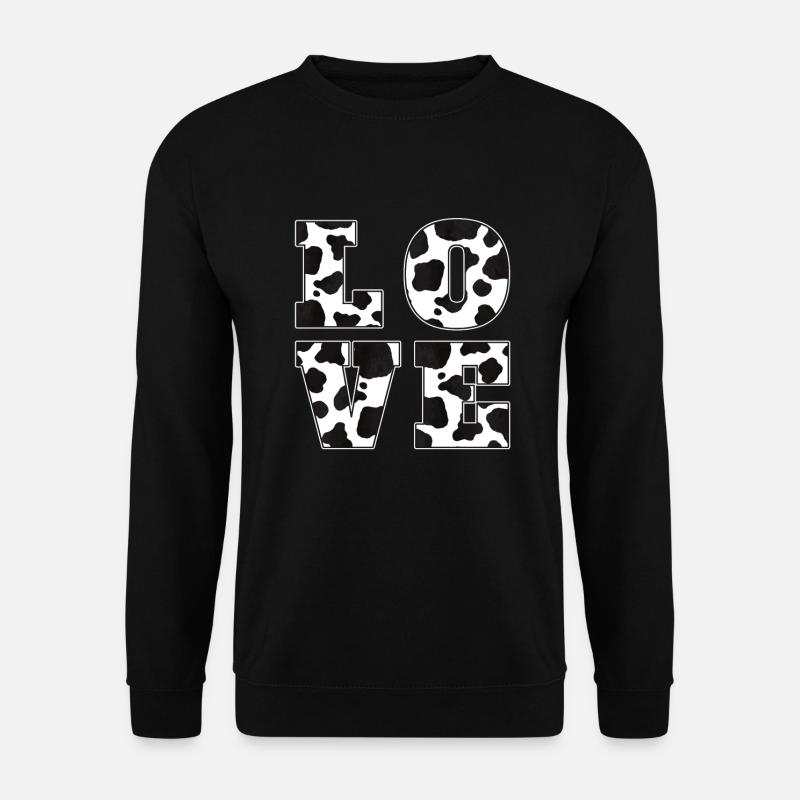 Kuh Liebe Bauernhof Tier Bauer Geschenk Kuh Muster - Unisex Pullover - Schwarz