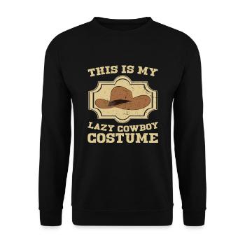 Das ist mein faules Cowboy Kostüm Lustiges Cowboy - Unisex Pullover - Schwarz - Vorne - Alina (178cm) & Michal (187cm)