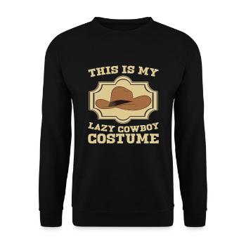 Cowboy Hut Kostüm Party Geschenk Lustiges Cowboy - Unisex Pullover - Schwarz - Vorne - Alina (178cm) & Michal (187cm)