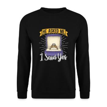Proposition de mariage Couple fiancée cadeau fiançailles - Sweat-shirt Unisexe - noir - Devant - Alina (178cm) & Michal (187cm)
