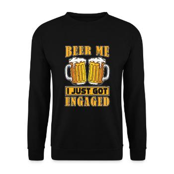 Give me beer I just got engaged Engagement - Unisex Sweatshirt - black - Front - Alina (178cm) & Michal (187cm)