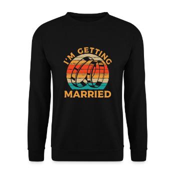 Propositions de mariage rétro anneaux cadeau fiançailles - Sweat-shirt Unisexe - noir - Devant - Alina (178cm) & Michal (187cm)