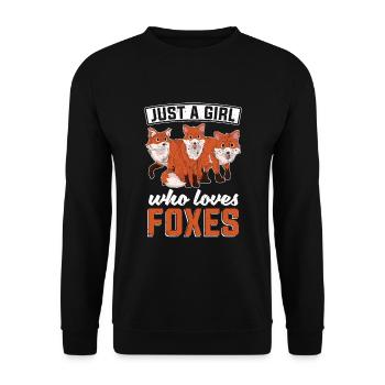 Just a girl who loves foxes, forest, animal, fox - Unisex Sweatshirt - black - Front - Alina (178cm) & Michal (187cm)