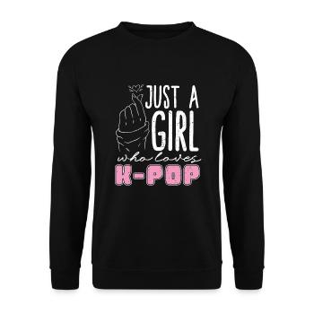 Just A Girl Who Loves K Pop Music K Pop - Unisex Sweatshirt - black - Front - Alina (178cm) & Michal (187cm)