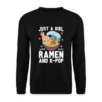Koreanische Pop Musik Ramen Mädchen Geschenk K Pop - Unisex Pullover - Schwarz - Vorne - Alina (178cm) & Michal (187cm)