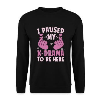 K Drama Koreanische Musik Geschenk Lustiges K Pop - Unisex Pullover - Schwarz - Vorne - Alina (178cm) & Michal (187cm)