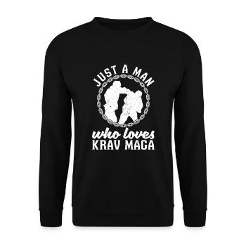 Juste un homme qui aime le Krav Maga Israël Krav Maga - Sweat-shirt Unisexe - noir - Devant - Alina (178cm) & Michal (187cm)