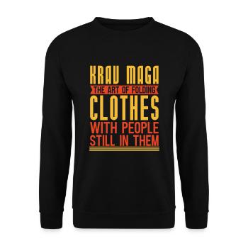 Israel Martial Artist Gift Funny Krav Maga - Unisex Sweatshirt - black - Front - Alina (178cm) & Michal (187cm)
