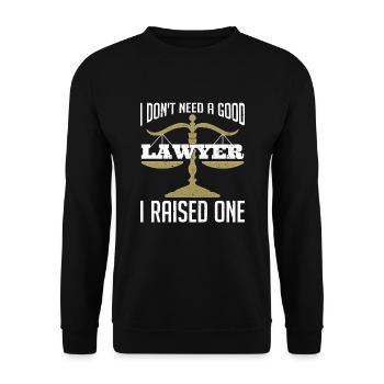 Je n’ai pas besoin d’un bon avocat Drôle d’avocat - Sweat-shirt Unisexe - noir - Devant - Alina (178cm) & Michal (187cm)