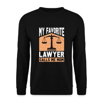 Mon avocat préféré m’appelle maman avocate - Sweat-shirt Unisexe - noir - Devant - Alina (178cm) & Michal (187cm)