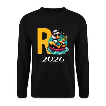 Rentner Geschenk Rente 2026 Ruhestand - Unisex Pullover - Schwarz - Vorne - Alina (178cm) & Michal (187cm)
