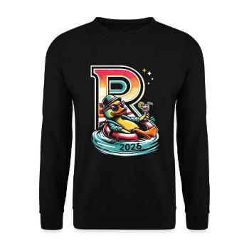 Pensioner Gift Pension 2026 Retirement - Unisex Sweatshirt - black - Front - Alina (178cm) & Michal (187cm)
