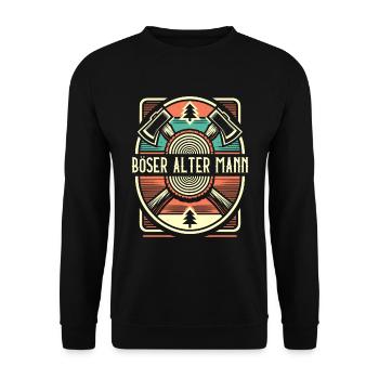 Holz Holzfäller Forstwirtschaft Geschenk - Unisex Pullover - Schwarz - Vorne - Alina (178cm) & Michal (187cm)
