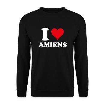 I Love Amiens Gift Tourism - Unisex Sweatshirt - black - Front - Alina (178cm) & Michal (187cm)
