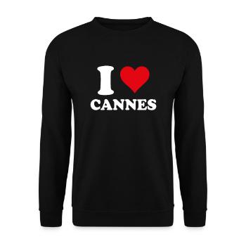I Love Cannes Gift Tourism - Unisex Sweatshirt - black - Front - Alina (178cm) & Michal (187cm)