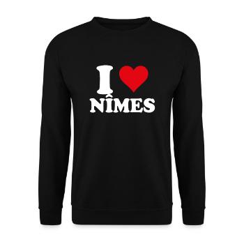 I Love Nîmes Gift Tourism - Unisex Sweatshirt - black - Front - Alina (178cm) & Michal (187cm)