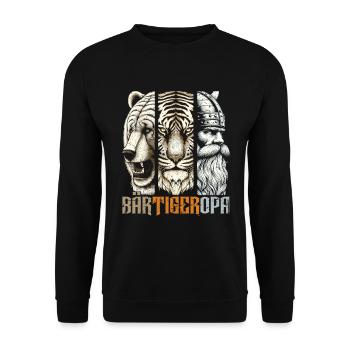Barbu Grand-père Ours Tigre Grand-père Cadeau Barbe Porteur de barbe - Sweat-shirt Unisexe - noir - Devant - Alina (178cm) & Michal (187cm)