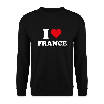 I Love France Coeur Cadeau Français Française - Sweat-shirt Unisexe - noir - Devant - Alina (178cm) & Michal (187cm)