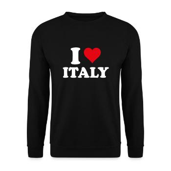 Ich liebe Italien Herz Italienisch Italienisch Geschenk - Unisex Pullover - Schwarz - Vorne - Alina (178cm) & Michal (187cm)