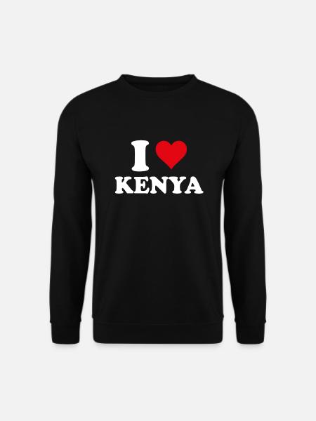Ich liebe Kenia Herz Geschenk Kenia Kenia - Unisex Pullover - Schwarz