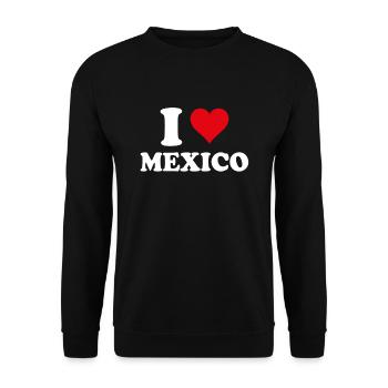 I Love Mexico Heart Mexican Gift Mexican - Unisex Sweatshirt - black - Front - Alina (178cm) & Michal (187cm)