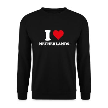 I Love Pays-Bas Coeur Cadeau Néerlandais - Sweat-shirt Unisexe - noir - Devant - Alina (178cm) & Michal (187cm)