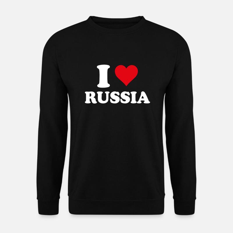 Ich liebe Russland Herz Russisches Geschenk - Unisex Pullover - Schwarz