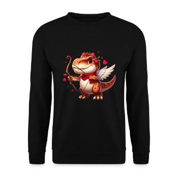 Cupidon T-Rex Saint Valentin dinosaure amour flèche - Sweat-shirt Unisexe - noir - Devant - Alina (178cm) & Michal (187cm)