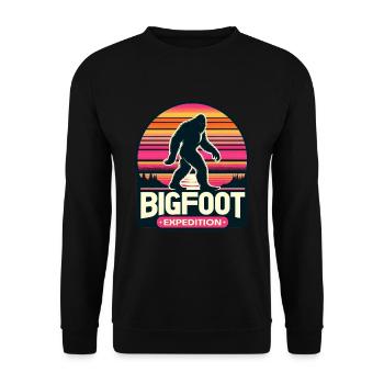 Bigfoot Expedition Hiking | Sasquatch Hunter - Unisex Sweatshirt - black - Front - Alina (178cm) & Michal (187cm)