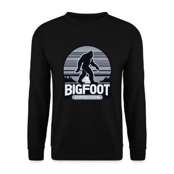 Bigfoot Expedition Hiking | Sasquatch Hunter - Unisex Sweatshirt - black - Front - Alina (178cm) & Michal (187cm)