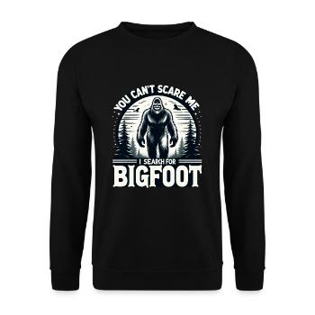 Funny Bigfoot Searcher Can't Scare Me Sasquatch - Unisex Sweatshirt - black - Front - Alina (178cm) & Michal (187cm)