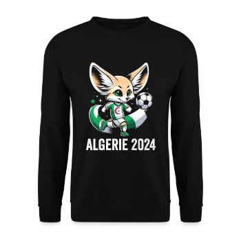 Algeria 2024 Fennec Algerian Football Jersey - Unisex Sweatshirt - black - Front - Alina (178cm) & Michal (187cm)