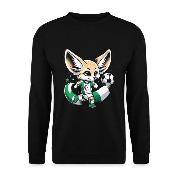 Algeria Fennec Algerian Football Supporter Jersey - Unisex Sweatshirt - black - Front - Alina (178cm) & Michal (187cm)