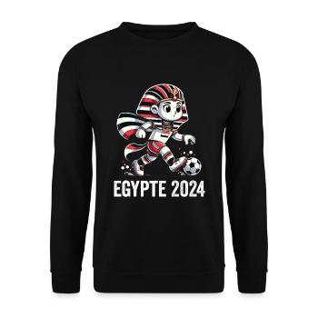 Égypte 2024 Maillot Pharaon Égyptien Supporter - Sweat-shirt Unisexe - noir - Devant - Alina (178cm) & Michal (187cm)