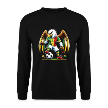 Mali Malian Eagle Football Supporter Jersey - Unisex Sweatshirt - black - Front - Alina (178cm) & Michal (187cm)